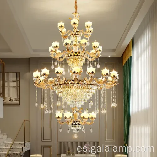 Luxury Jade Crystal Chandelier para sala de estar de villa